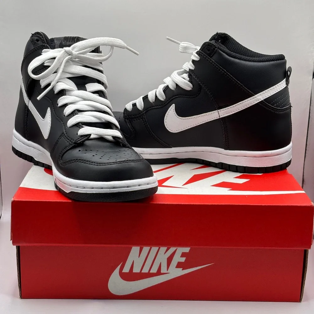 Nike Dunk High GS Black White Panda Sneakers DB2179-103 Kids Size 4.5Y